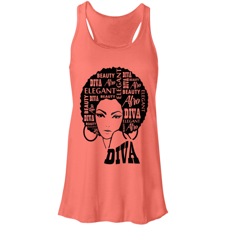 Afro Diva - Fashion Fitted Women's Flowy Racerback Tank