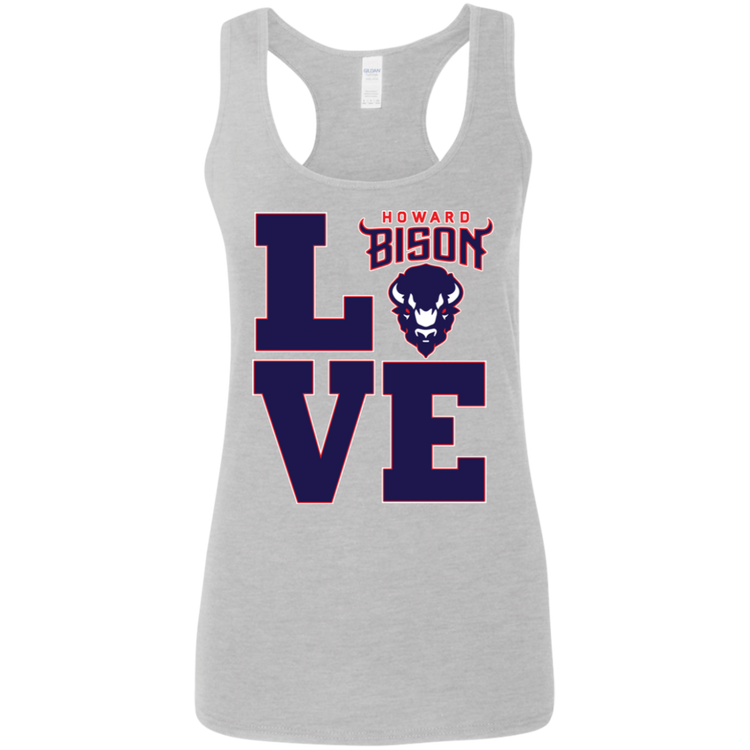 Howard BISONS - Love - Women's Softstyle Racerback Tank