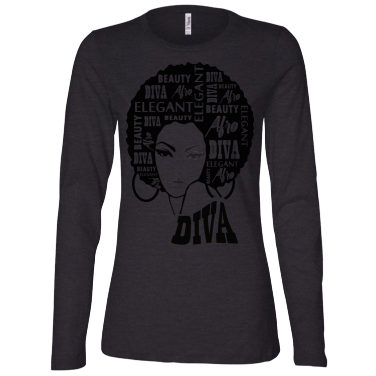 Afro Diva - Fashion Fitted Women's Jersey LS Missy Fit