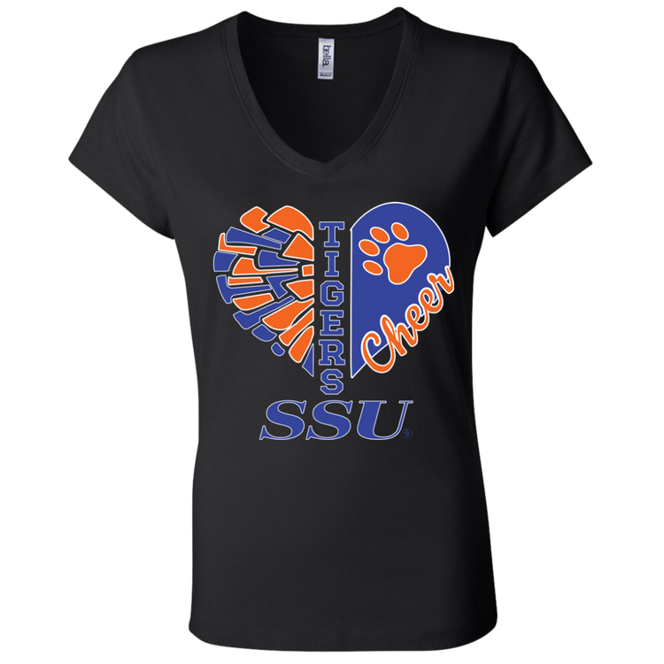 SSU - Tigers Cheer - Fashion Fitted Women's V-Neck T-Shirt