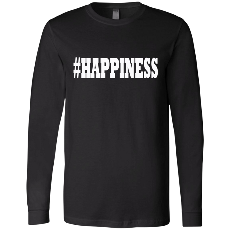 HAPPINESS White - Black Label Men's LS T-Shirt