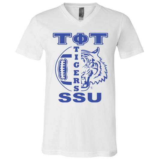 SSU - Tigers Football - Blue - Fashion Fitted Men's V-Neck T-Shirt