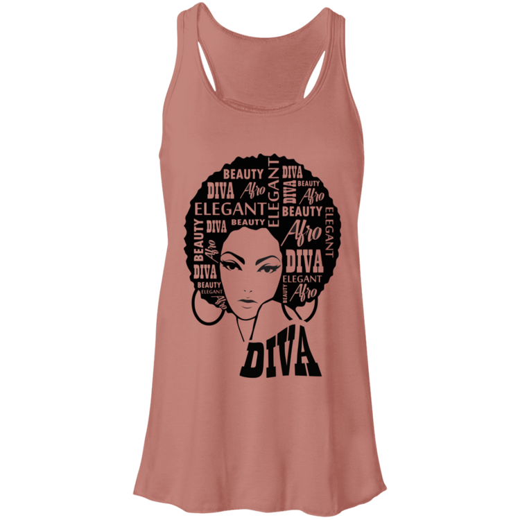 Afro Diva - Fashion Fitted Women's Flowy Racerback Tank