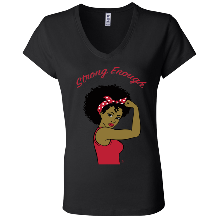Strong Woman - Fashion Fitted Women's V-Neck T-Shirt