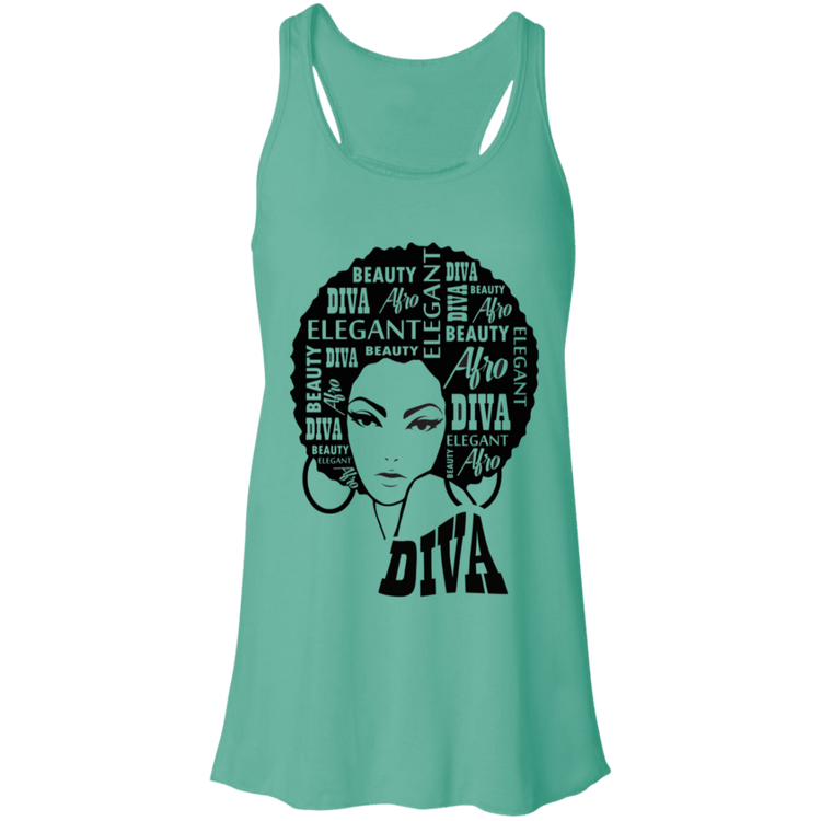 Afro Diva - Fashion Fitted Women's Flowy Racerback Tank