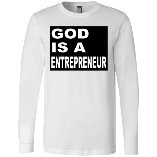 God Is A - Entrepreneur - White - Men's LS T-Shirt