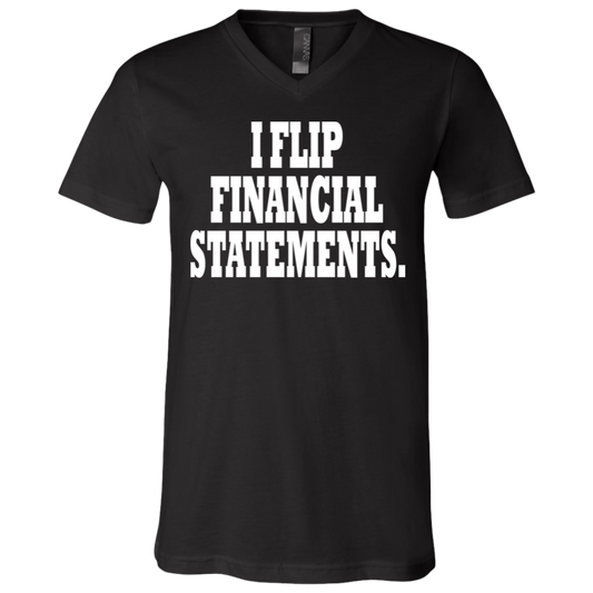 I Flip Financial Statements White - Black Label - Unisex Neck T-Shirt