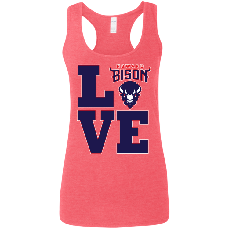 Howard BISONS - Love - Women's Softstyle Racerback Tank