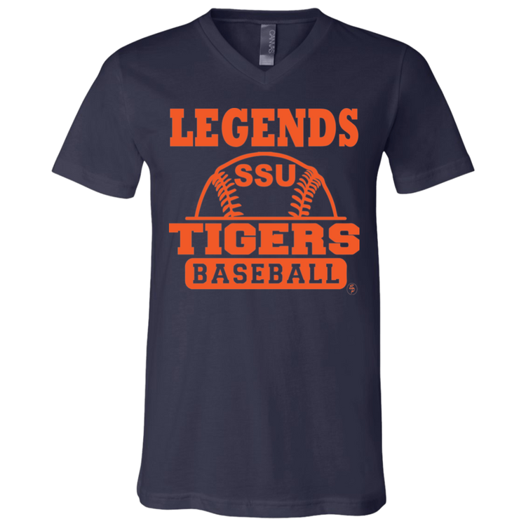 SSU - Tigers Baseball - Orange - Fashion Fitted Men's V-Neck T-Shirt