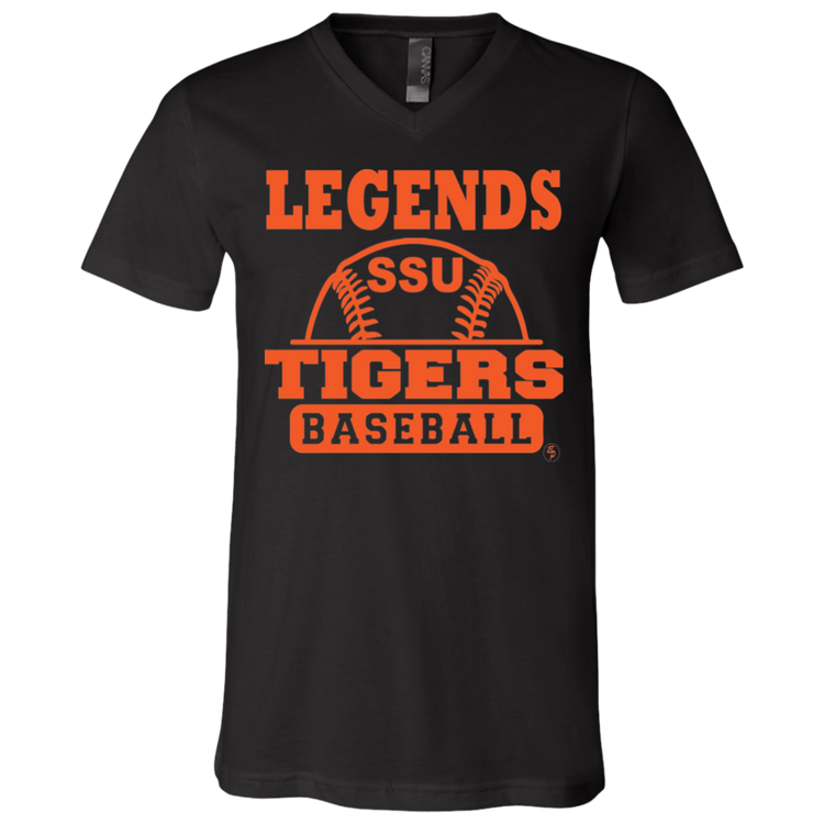SSU - Tigers Baseball - Orange - Fashion Fitted Men's V-Neck T-Shirt