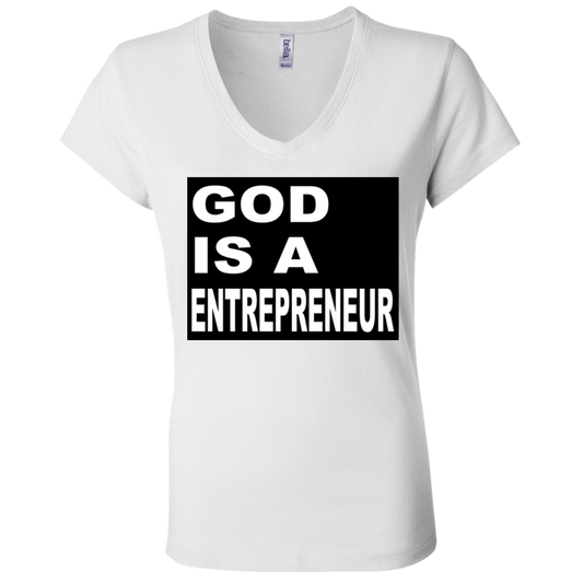 God Is A - Entrepreneur - White - Women's V-Neck T-Shirt