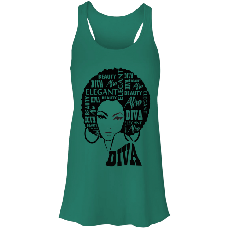 Afro Diva - Fashion Fitted Women's Flowy Racerback Tank