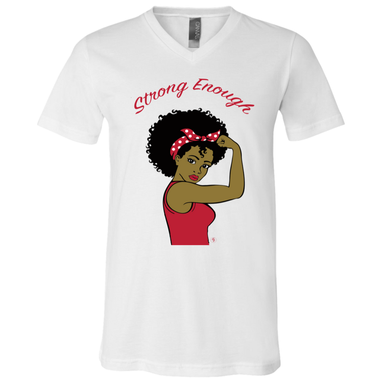Strong Woman - Fashion Fitted Men's V-Neck T-Shirt