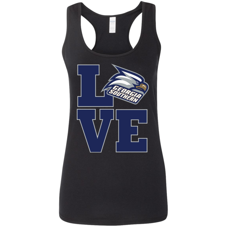 GA Southern - Alumni LOVE - Women's Softstyle Racerback Tank