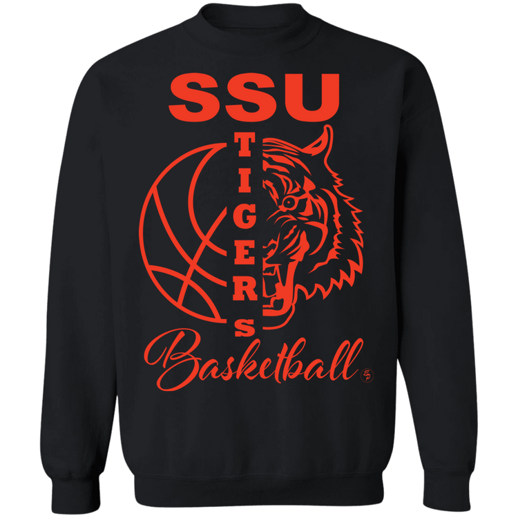SSU - Tigers Basketball - Orange - Crewneck Pullover Sweatshirt  8 oz.
