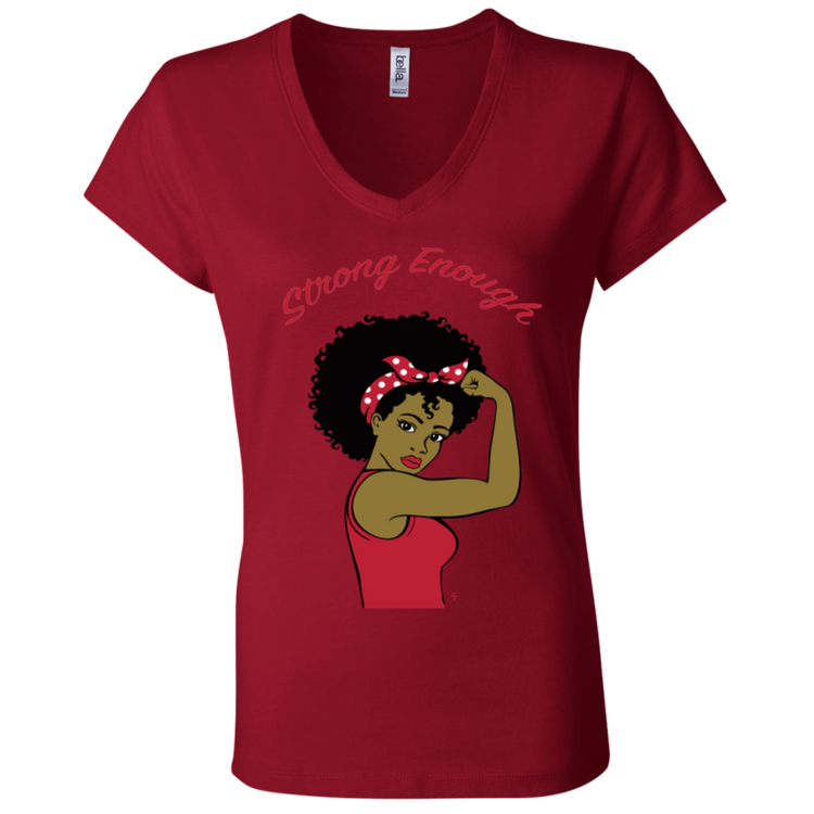 Strong Woman - Fashion Fitted Women's V-Neck T-Shirt