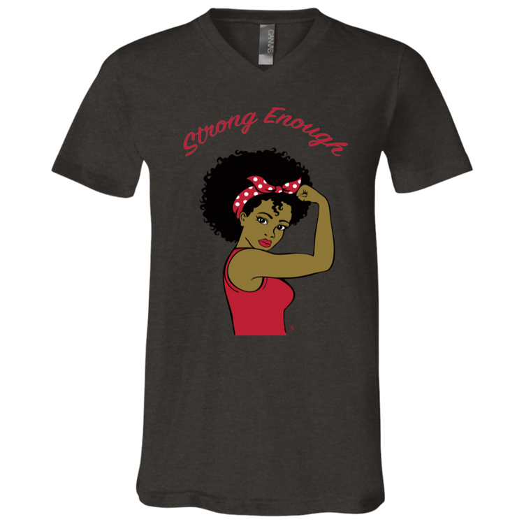 Strong Woman - Fashion Fitted Men's V-Neck T-Shirt