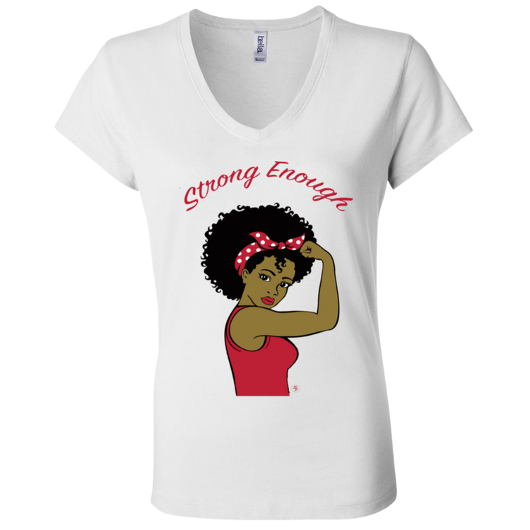 Strong Woman - Fashion Fitted Women's V-Neck T-Shirt