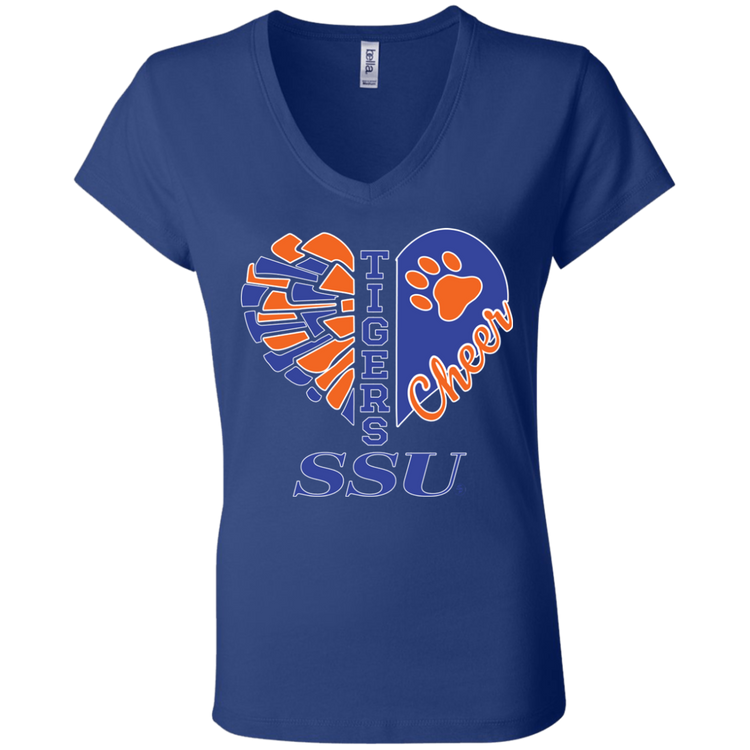 SSU - Tigers Cheer - Fashion Fitted Women's V-Neck T-Shirt