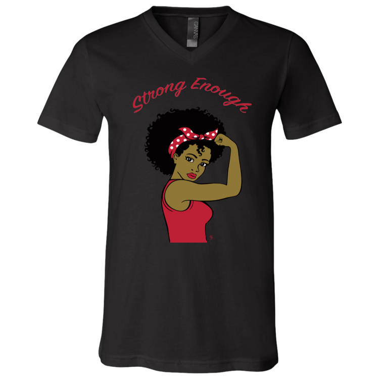 Strong Woman - Fashion Fitted Men's V-Neck T-Shirt