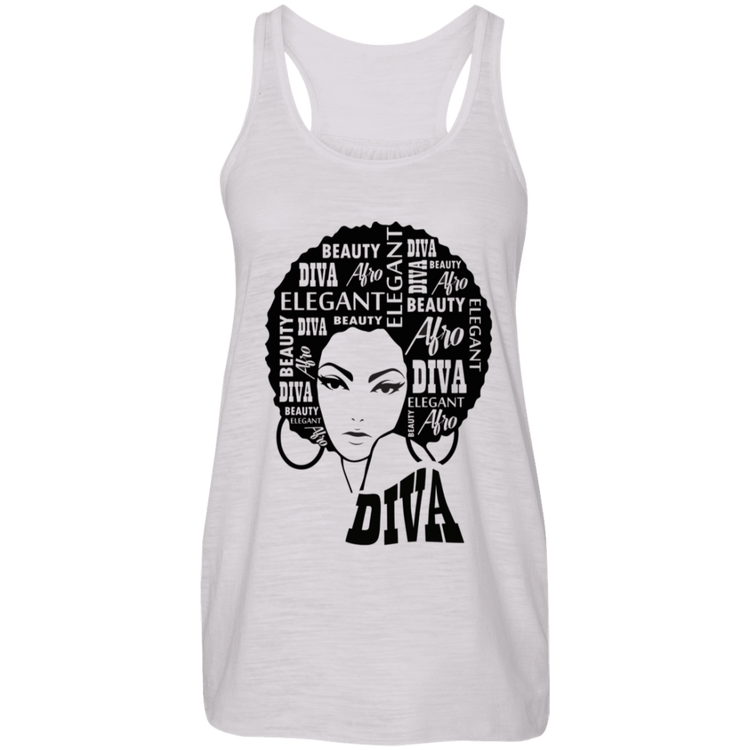 Afro Diva - Fashion Fitted Women's Flowy Racerback Tank