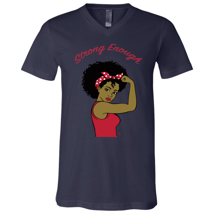 Strong Woman - Fashion Fitted Men's V-Neck T-Shirt