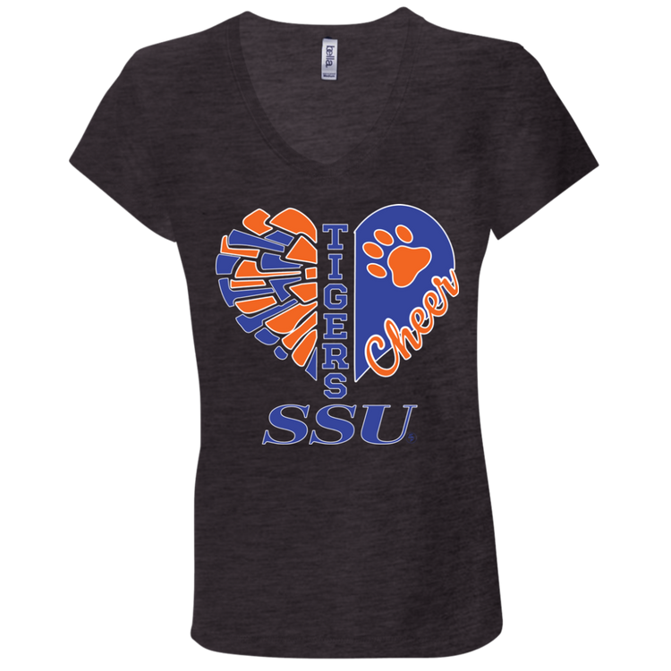 SSU - Tigers Cheer - Fashion Fitted Women's V-Neck T-Shirt