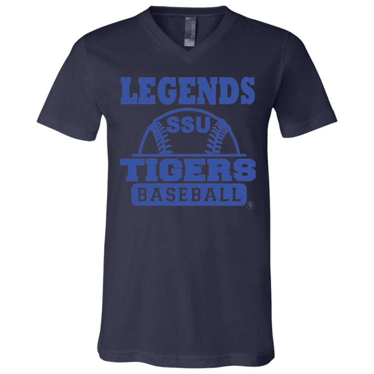 SSU - Tigers Baseball - Blue - Fashion Fitted Men's V-Neck T-Shirt