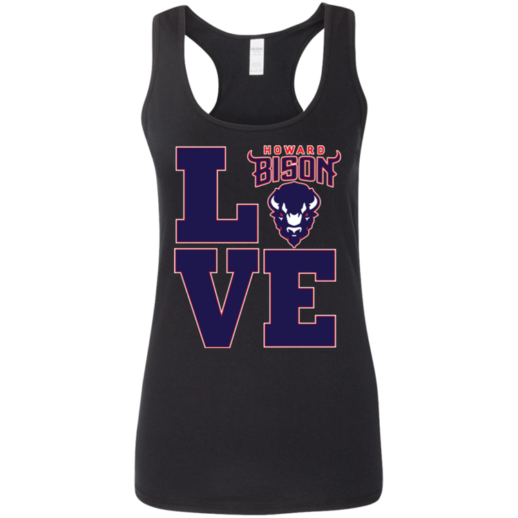 Howard BISONS - Love - Women's Softstyle Racerback Tank