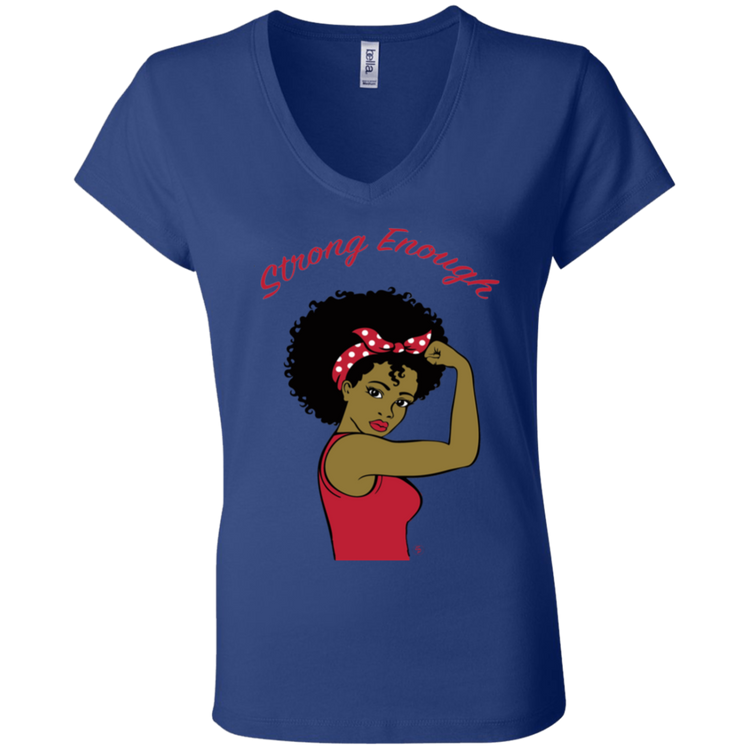 Strong Woman - Fashion Fitted Women's V-Neck T-Shirt