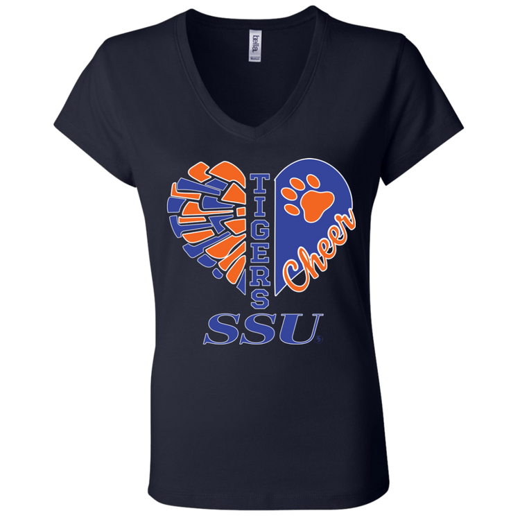 SSU - Tigers Cheer - Fashion Fitted Women's V-Neck T-Shirt