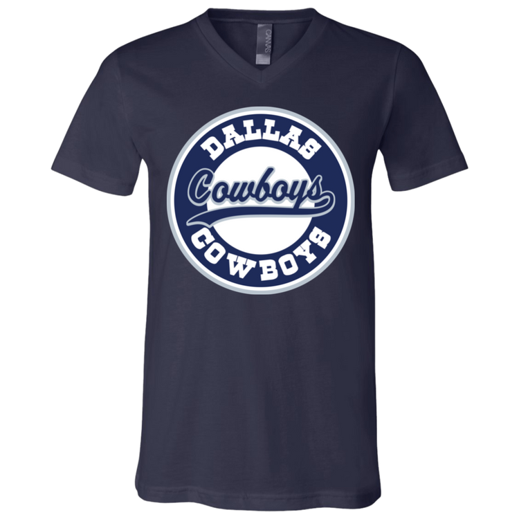 Dallas Cowboys Circle Tee - Fashion Fitted Men's V-Neck T-Shirt
