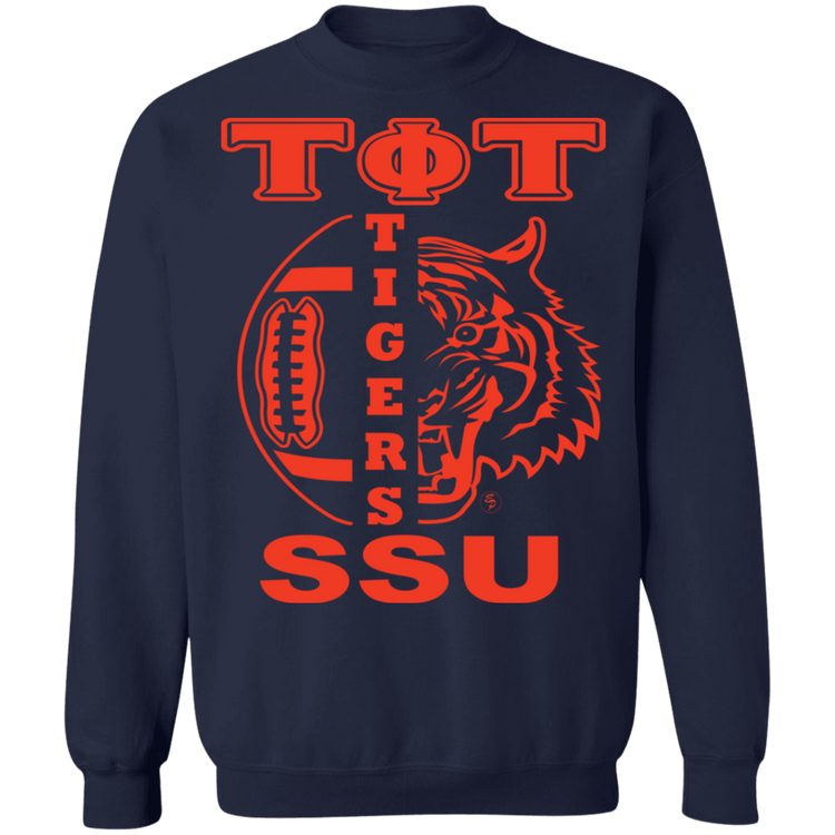 SSU - Tigers Football - Orange - Crewneck Pullover Sweatshirt  8 oz.