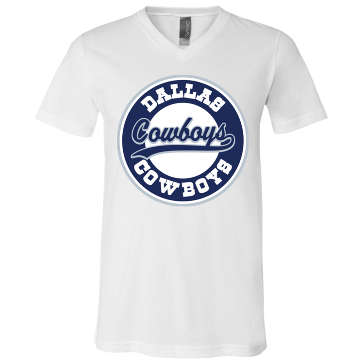 Dallas Cowboys Circle Tee - Fashion Fitted Men's V-Neck T-Shirt