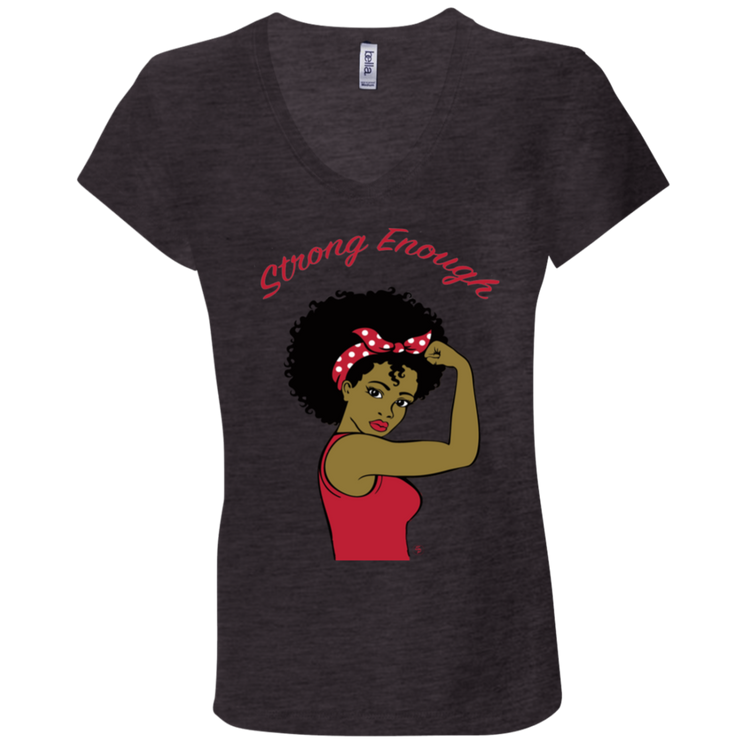 Strong Woman - Fashion Fitted Women's V-Neck T-Shirt