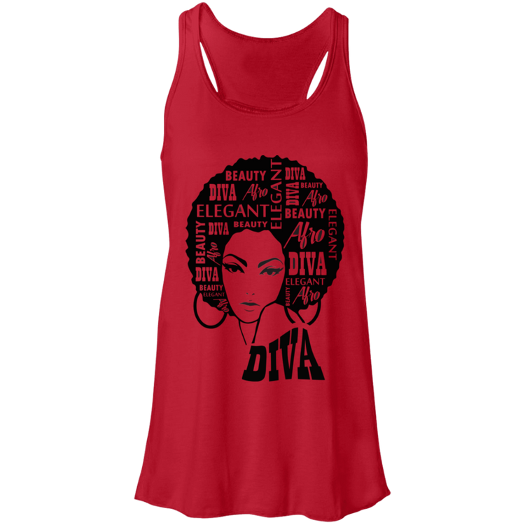 Afro Diva - Fashion Fitted Women's Flowy Racerback Tank