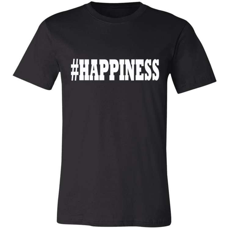 HAPPINESS White - Black Label Unisex T-Shirt