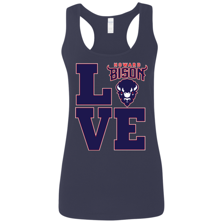 Howard BISONS - Love - Women's Softstyle Racerback Tank