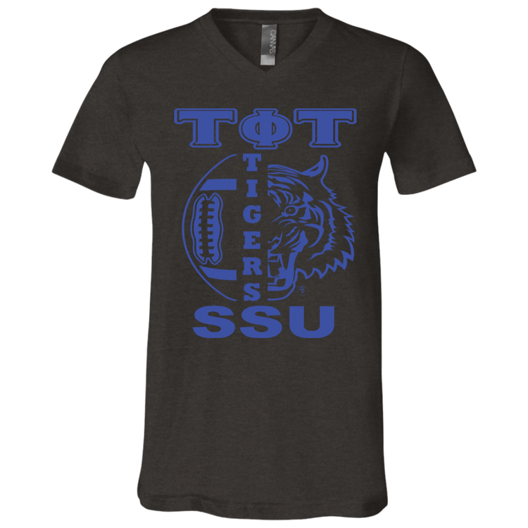 SSU - Tigers Football - Blue - Fashion Fitted Men's V-Neck T-Shirt