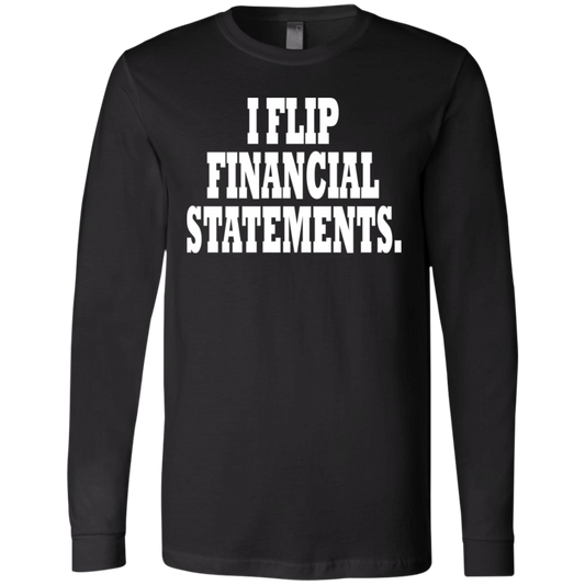 I Flip Financial Statements White - Black Label - Men's LS T-Shirt
