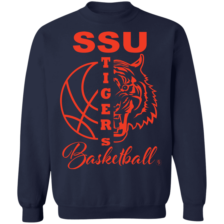 SSU - Tigers Basketball - Orange - Crewneck Pullover Sweatshirt  8 oz.