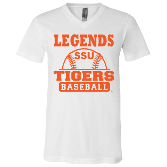 SSU - Tigers Baseball - Orange - Fashion Fitted Men's V-Neck T-Shirt