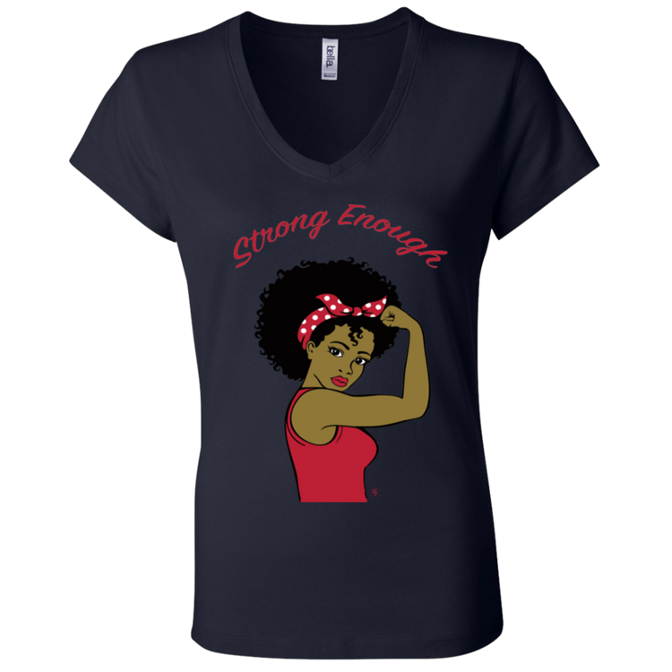 Strong Woman - Fashion Fitted Women's V-Neck T-Shirt