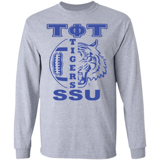 SSU - Tigers Football - Blue - Men's LS Tee