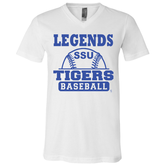 SSU - Tigers Baseball - Blue - Fashion Fitted Men's V-Neck T-Shirt