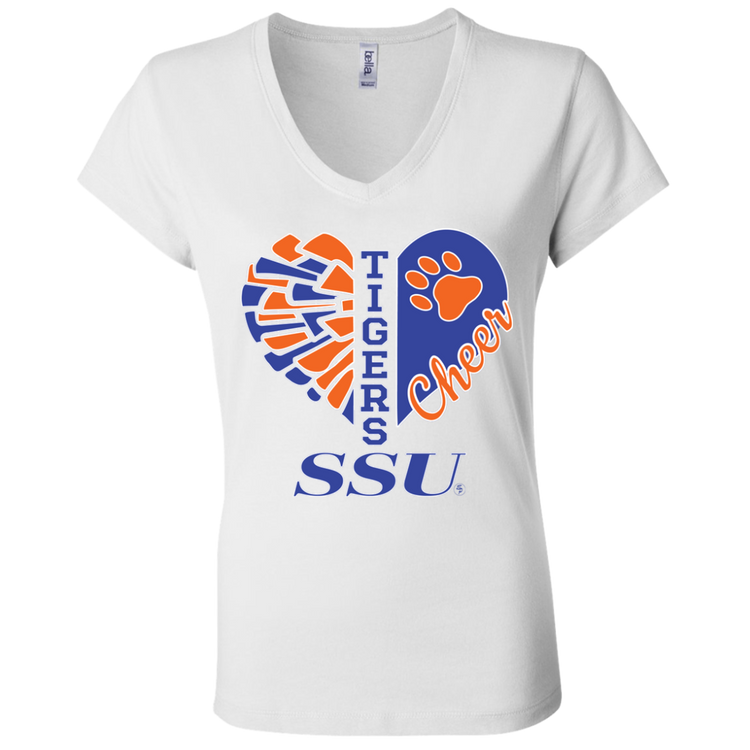 SSU - Tigers Cheer - Fashion Fitted Women's V-Neck T-Shirt